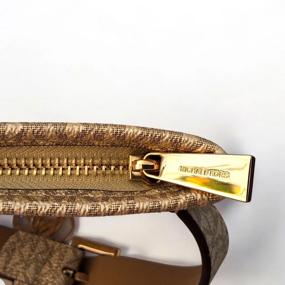 Michael Kors Gold MK Belt Bag – Size L/XL